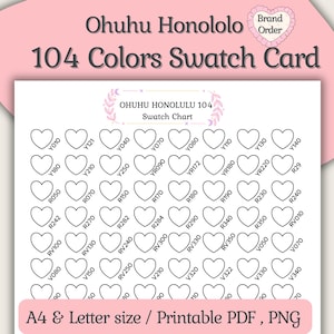 104 Ohuhu Honolulu-markeringsstaalkaart, staalkaartsjabloon, kleurstaal, kleurstaal met codes, Dual Tips Alcohol Art Marker