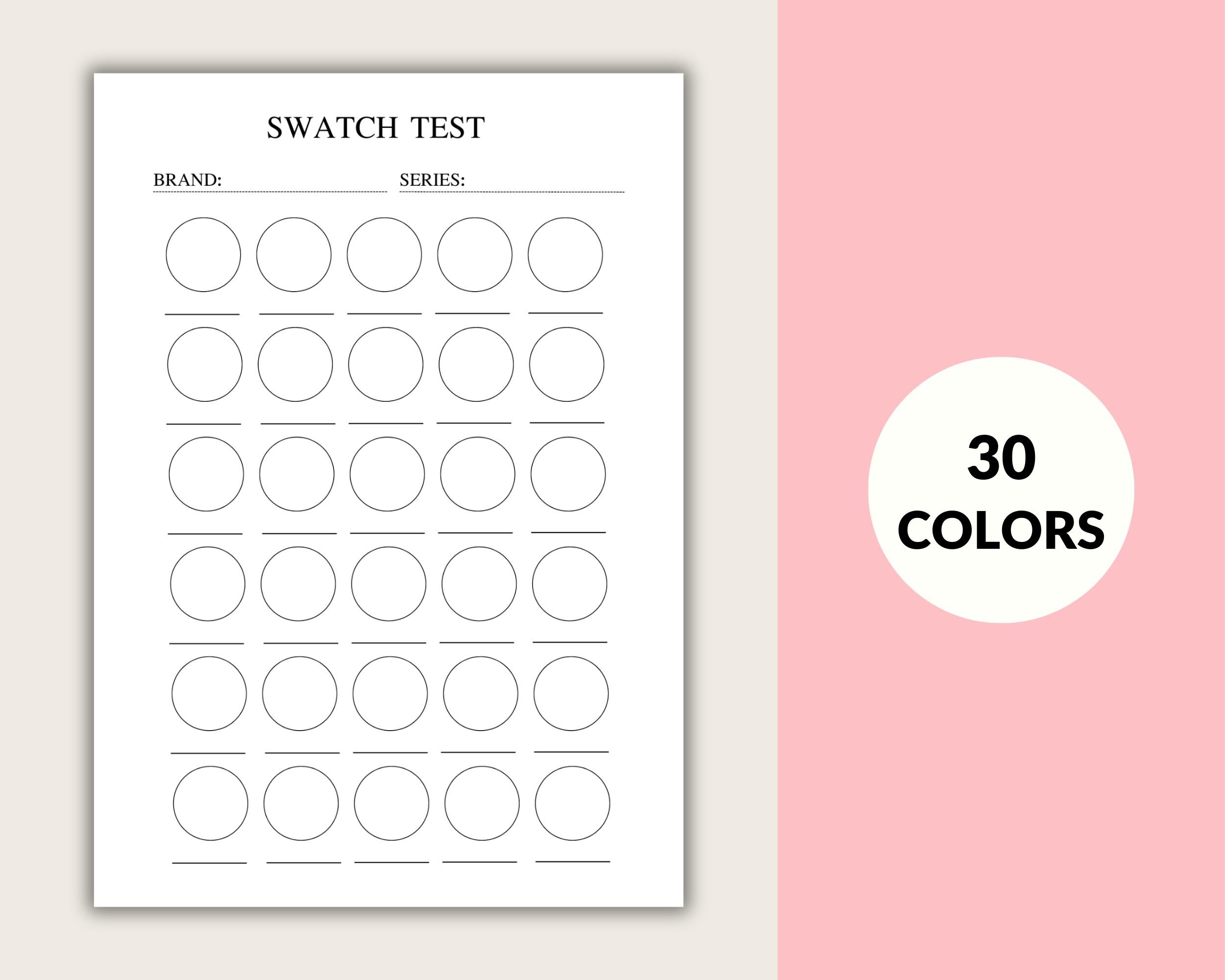Color Swatch Test Color Swatch Chart Bundle, Swatch Test Printable, Blank Color Swatch ...