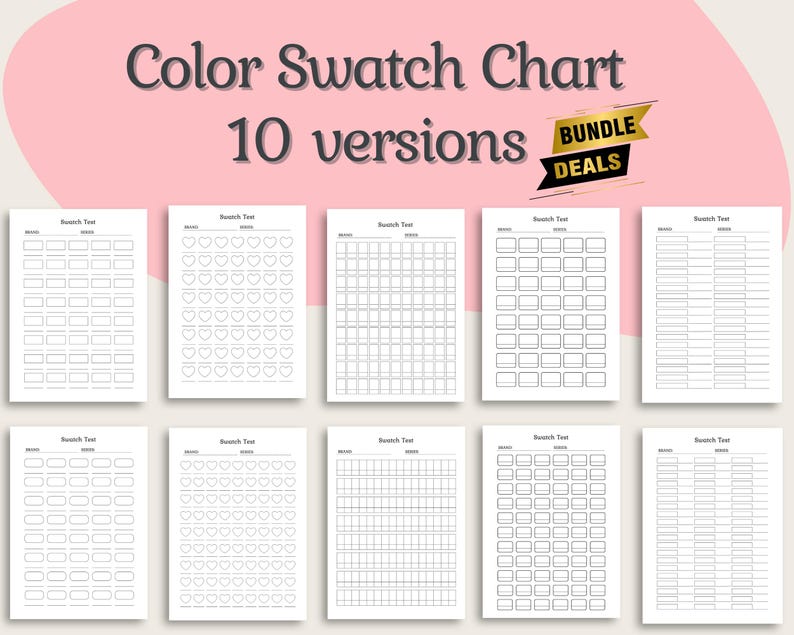 Color Swatch Test Color Swatch Chart Bundle Swatch Test Printable, Blank Color Swatch ...
