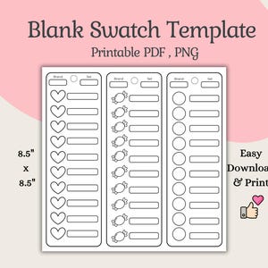 Blank Swatch Printable Swatch Sheet Paint & Color Swatch Template DIY Marker Swatch Acryl Marker Blank Swatch Template Instant Download