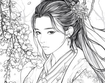 Dorama Coloring Pages for Adults: Self-Care Art Therapy (Digital Download)
