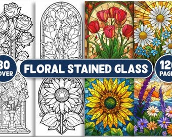 Stained Glass Flower Coloring Page: Art Therapy (Printable)