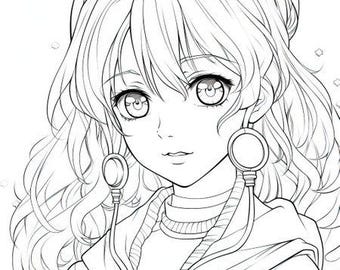 Kawaii Anime Coloring Book: Printable Anime Art for Teens (Digital Download)