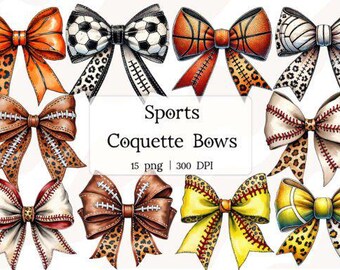 Sports Coquette Bow PNG Clipart: Cheer Bow Sublimation (Digital Download)