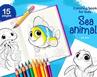 Sea Animal Coloring Page for Kids | Printable Fun, Ocean Creatures, & Creative Play