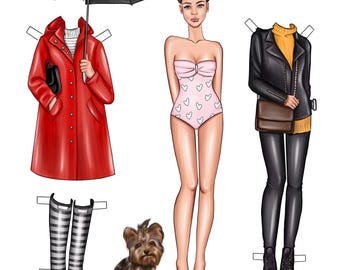 Art Deco Paper Doll: Vintage Fashion Cut-Outs (Digital Download PDF)