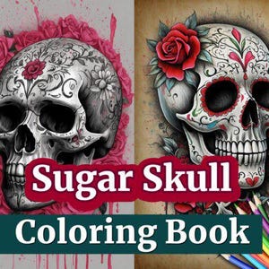 Skull & Flowers Coloring Pages: Stress-Relief Art (Instant Digital Download)