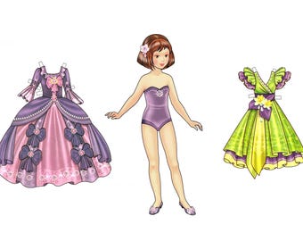 Vintage Paper Doll Set: Printable DIY Dress-Up (Instant Download)