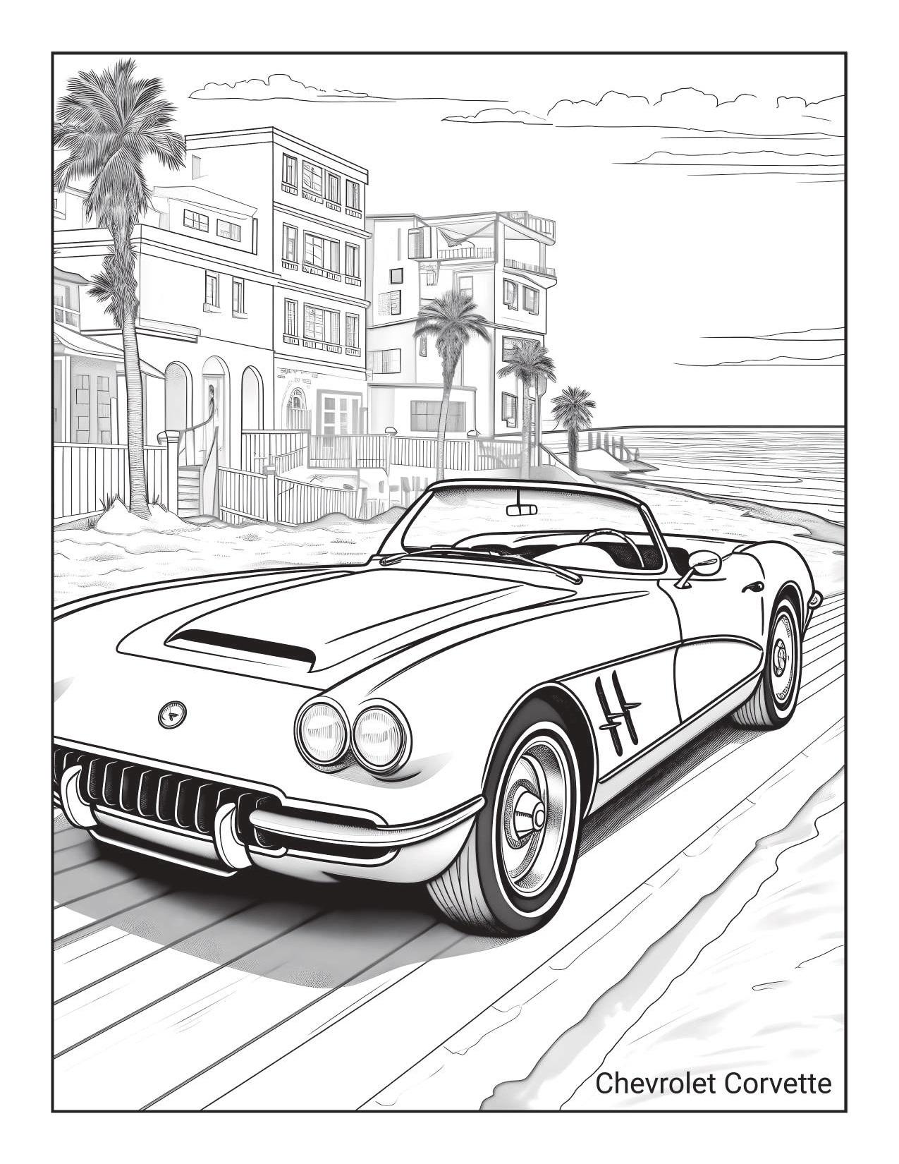 Classic Car Coloring Pages for Kids & Adults – Printable Vintage Car ...