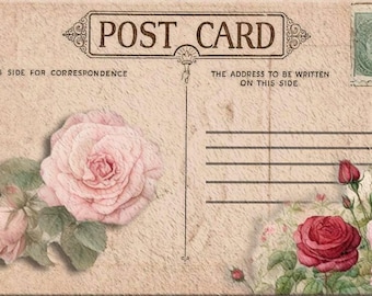 Postal vintage auténtica: efímera antigua para diarios, scrapbooking, collages, decoración del hogar y coleccionistas.