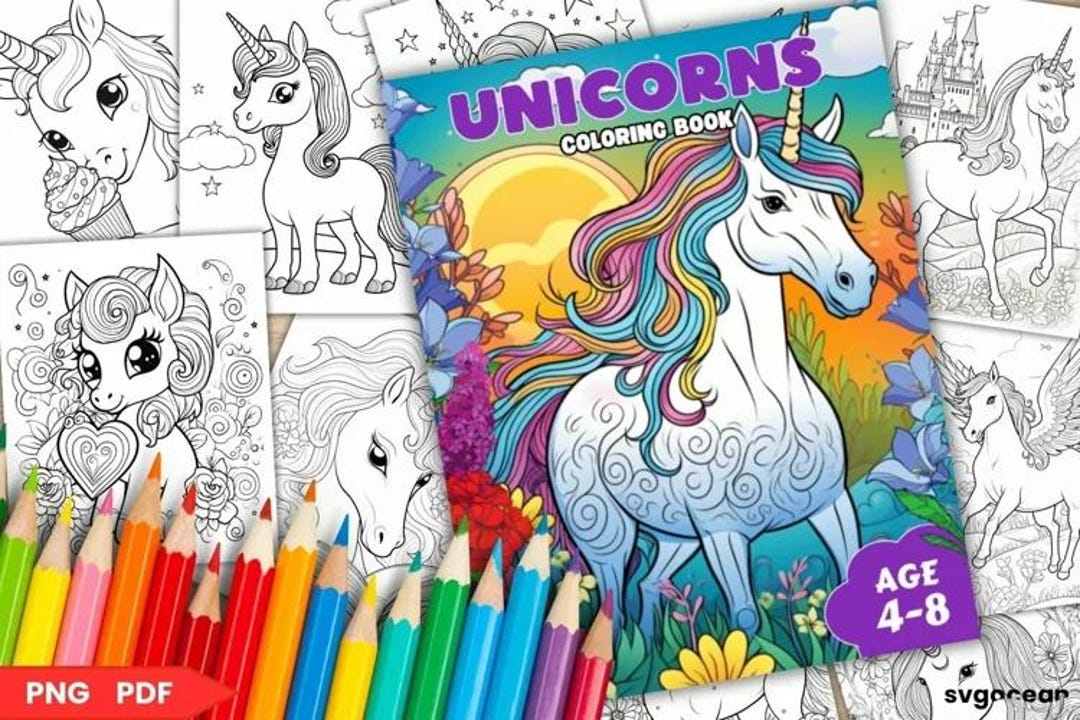 Unicorn Coloring Book for Kids: 30+ Magical Activity Pages (PDF ...