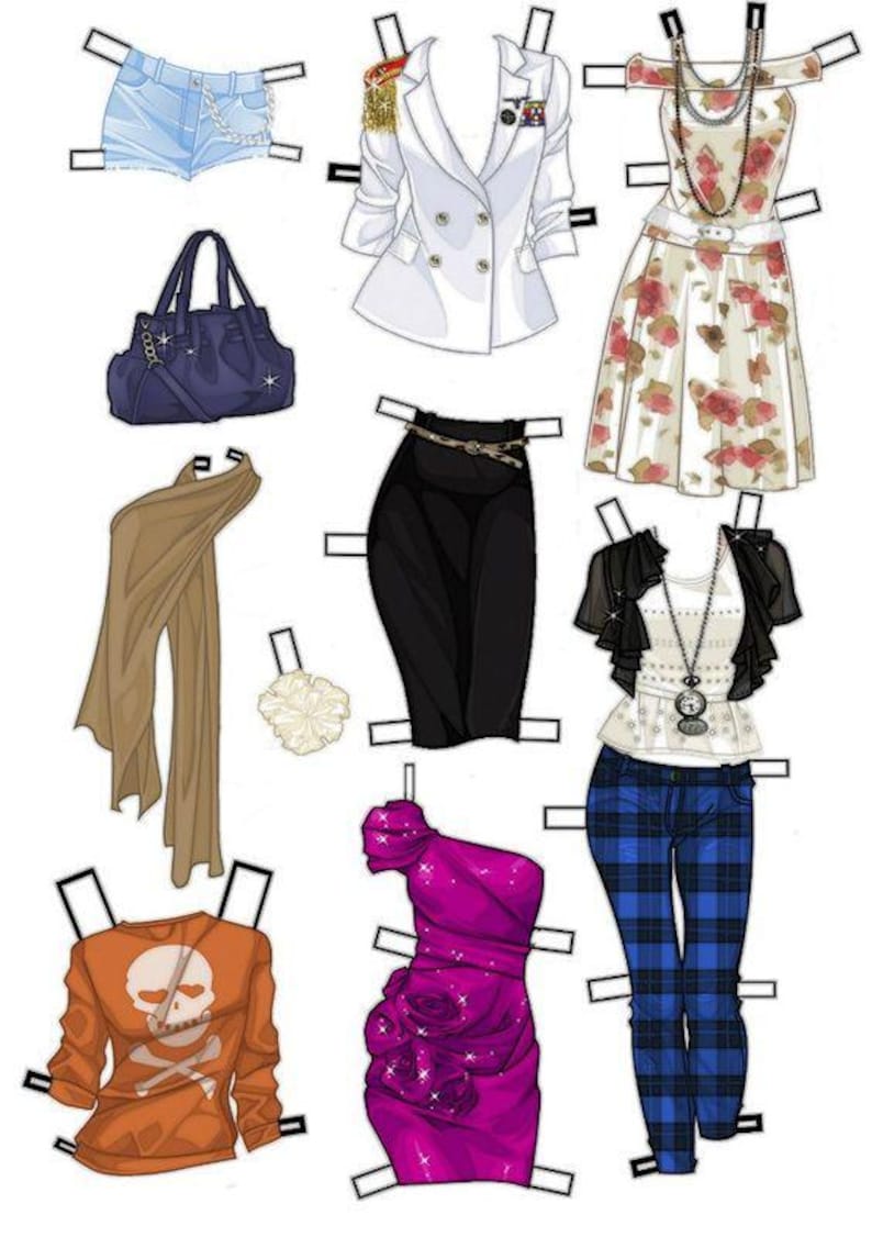 Printable Fashion Paper Doll Set: Stylish DIY Dress up (PDF) Etsy