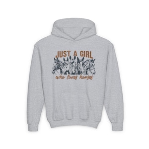 Just A Girl Who Loves Horses Sweatshirt Horse Lover Sweatshirt Horse Hooded Equestrian Sweatshirt Horse Rider Gift for Horse Lover