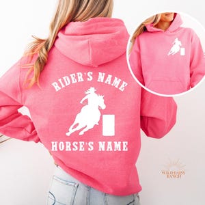 YOUTH Custom Barrel Racing Sweatshirt Custom Horse Sweatshirt Horseback Riding Gifts for Barrel Racer Horse Lover Horse Girl Barrelracing