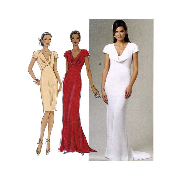 Bias Dress Sewing Pattern - Butterick 5710 - B5710 - Uncut, Factory Folds - Draped Dress Sewing Pattern - Evening Gown Pattern