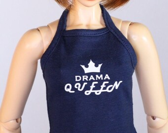 Top halter Drama Queen azul oscuro para muñeca BJD SD 1/3