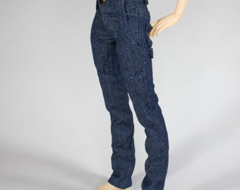 Pantalones vaqueros MSD BJD: Corte bota azul oscuro para muñecas delgadas de 1/4