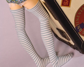 Medias BJD MSD Rayas Azul Pastel