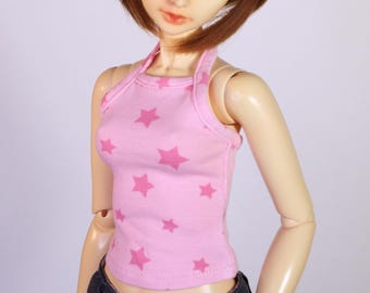 Top halter con estrella rosa para muñeca BJD SD 1/3 niña