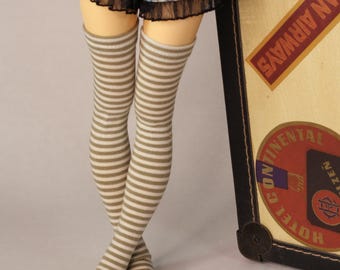 Medias para MSD 1/4 BJD en rayas verde oliva