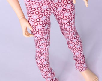 Leggings con estampado de estrellas rosas para muñecas BJD de 1/4