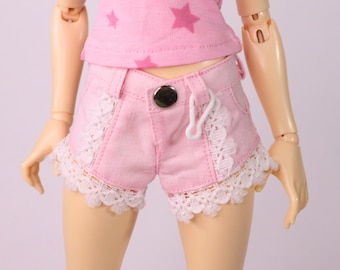 BJD Minifee Pink Shorts with Lace