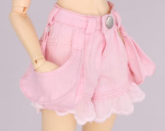 Pantalones cortos MSD BJD para muñeca delgada de 1/4 en rosa claro