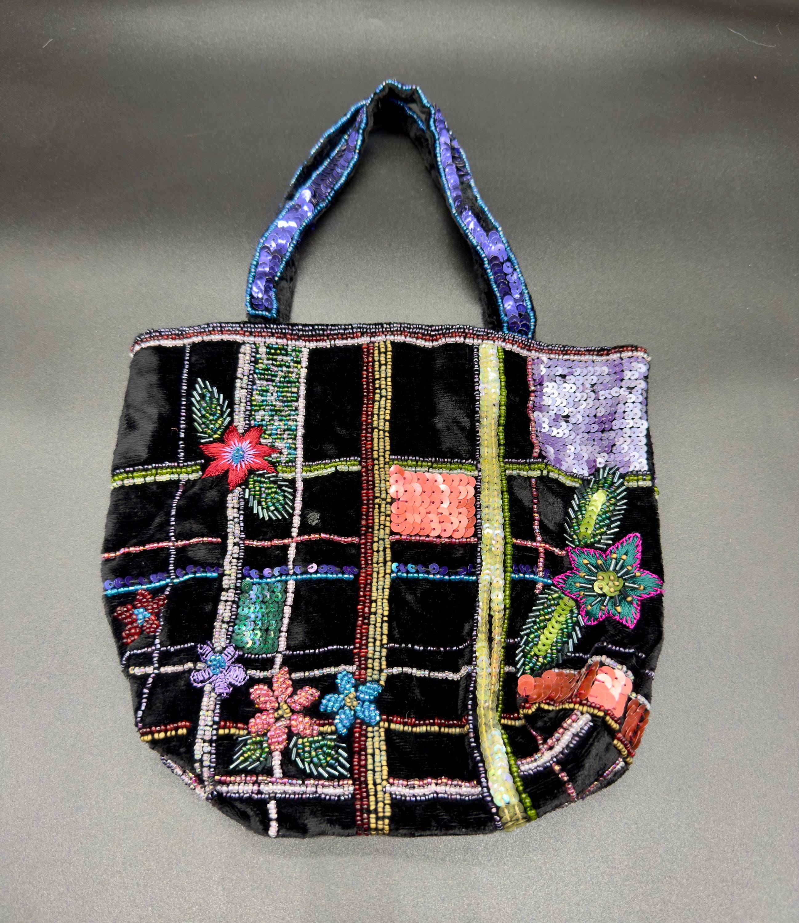 Vintage Christian Livingston black woven backpack/ bag Christian Livingston Collection Crochet Small Purse.about 6  main image 3
