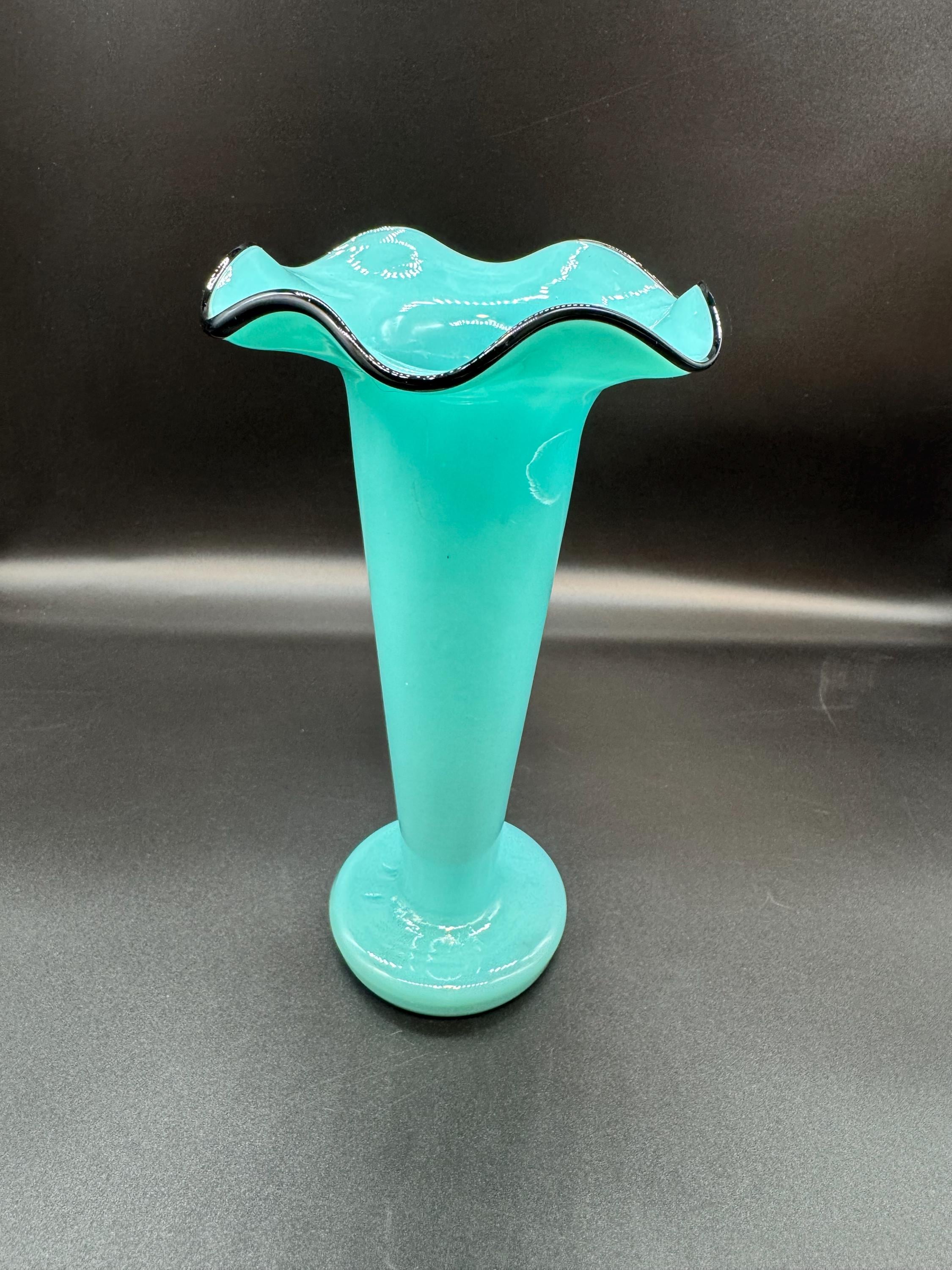 Czech Blue Vase - Etsy