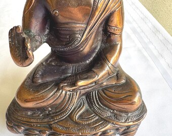 青銅製坐像 ゴータマ・シッダールタ、釈迦牟尼阿弥陀像 高さ10インチ