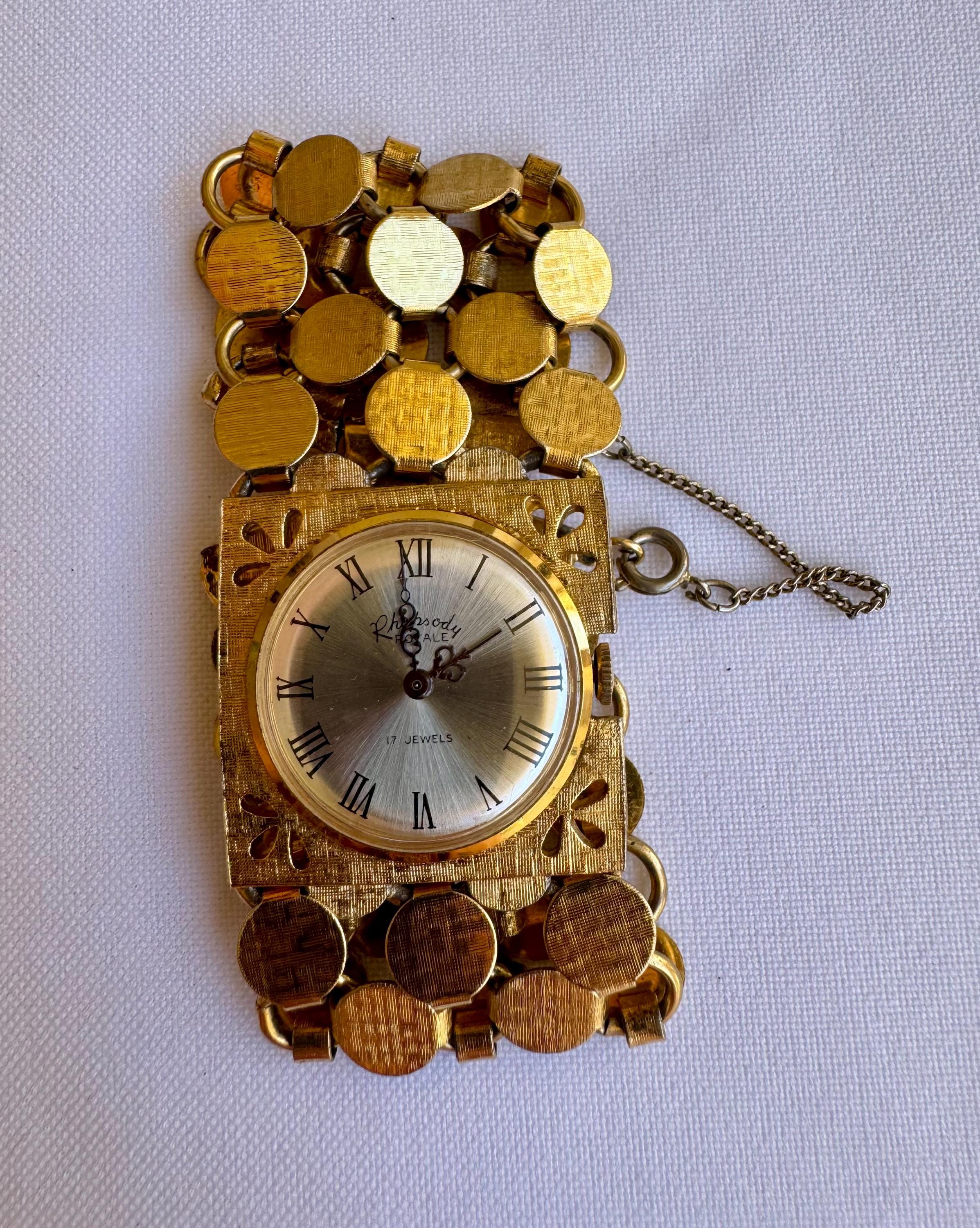 Vintage Rhapsody Royale 17 Jewels Ornate Gold Tone Watch Works Rhapsody Royale Wristwatches for sale | eBay main image 4