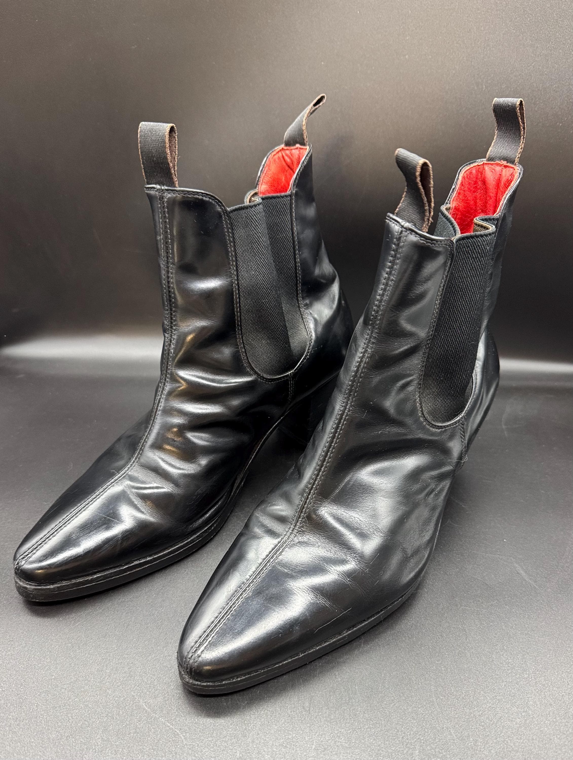 Vintage Bruno Magli Mens 10.5M Brown Calfskin Leather Chelsea Dress Boots Italy Bruno Magli Zipper Boots for Men | Mercari main image 2
