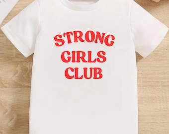 Strong Girls Club Woman’s Tshirt| Matching Tshirts Personalised Babygrow Gender Reveal | Due date | Vest, Sleepsuit, Romper, Bib Babygrow |