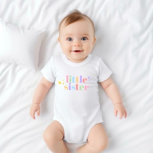Big Sister | Little Sister | Matching T-shirts | Personalised | Sibling T-shirts | Due date | Vest | Baby Due | Pregnancy Gift |