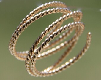 Twisted 14k Gold-Filled Open Wrap Ring