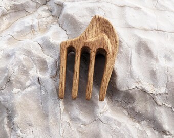 Handmade Oak Beard Comb - Vintage French Oak for Daily Grooming