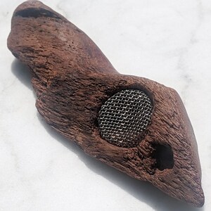 Raw Driftwood Pipe – Handcrafted Redwood Ritual Tool with Cord Hole