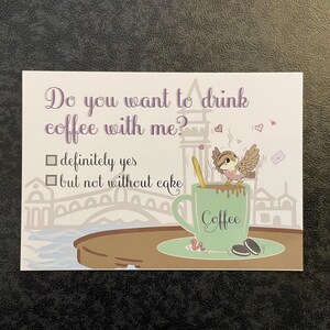 Postkarte „Do you want to drink Coffee with me“