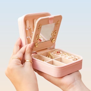 Portagioie da viaggio personalizzato, regalo di nozze, regalo per sorella, nipote, mamma, mese di nascita, fiori, orecchini, organizer, sii la mia damigella d'onore