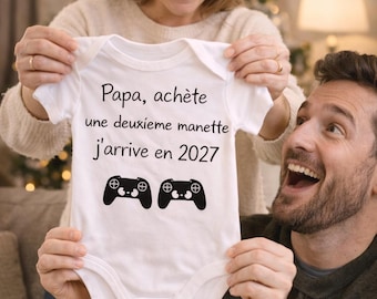 Body Bébé Annonce Grossesse Personnalisé | Message Humoristique Flocage | Cadeau Futur Papa Maman