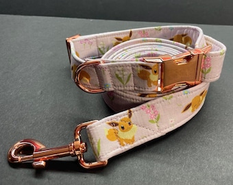 Conjunto de collar y correa para mascota inspirados en Eevee, conjunto de collar y correa para perro, conjunto de collar y correa para gato, regalos inspirados en Pokémon para dueños de mascotas.