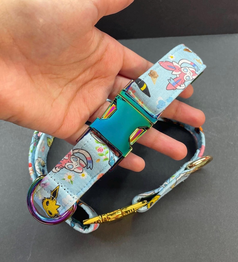 Eevee Evolution Pet Collar and Leash Cosplay Set, Anime Inspired Pet Cosplay, Anime Theme Gifts for Pets image 2