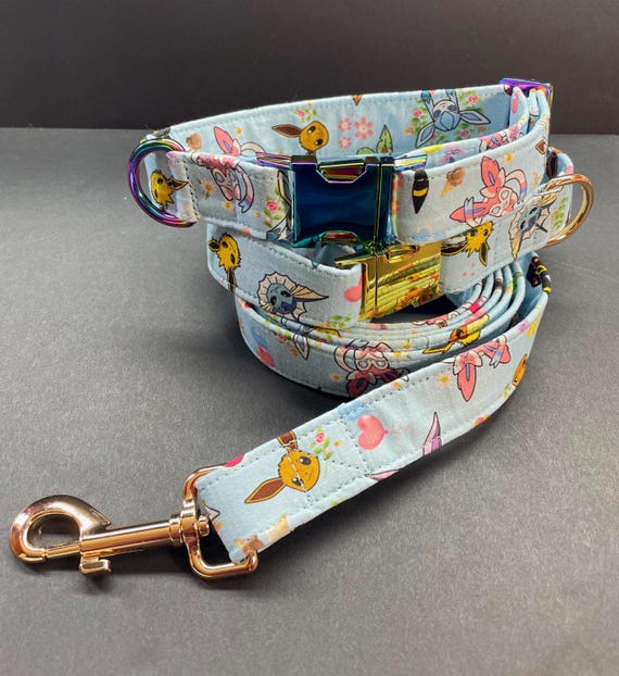 Eevee Evolution Pet Collar and Leash Cosplay Set, Anime Inspired Pet Cosplay, Anime Theme Gifts for Pets