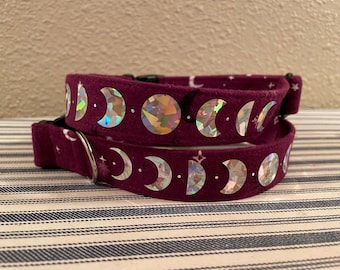 Moon Phase Dog and Cat Collar, Magical Pet Collar