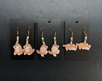 Orange Cat Earrings, Cat Theme Earrings for Cat Lovers/Owners, Kitty Earrings, Tabby Cat Earrings