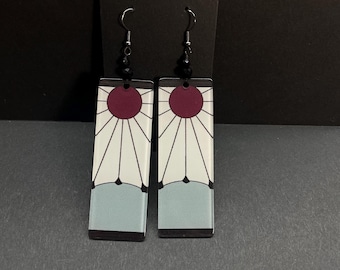 Hanafuda Anime Inspired Earrings, Anime Cosplay Jewelry