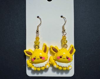 Kawaii Chibi Jolteon Eevee Evolutions Inspired Earrings