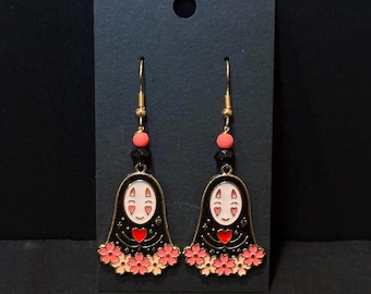Pendientes de Sin Rostro de Ghibli, joyería y pendientes inspirados en el anime para cosplay.