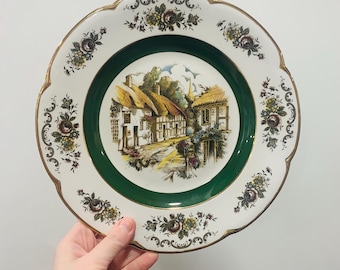 Antyczny angielski talerz z żelaznego kamienia Wood and Sons Ascot