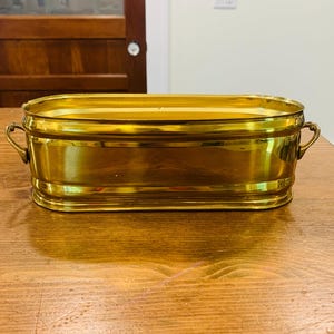 Vintage Bristol Brass Oblong Planter with Handles